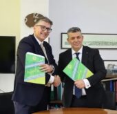 Giacomo Ballari della fondazione AgriOn e il Rettore Besmik Aliaj dell’ateneo Polis